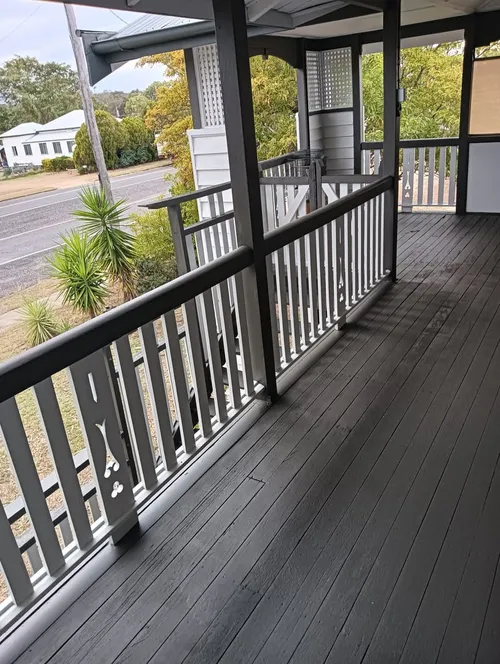 Freshly oiled timber deck and outdoor entertainment area